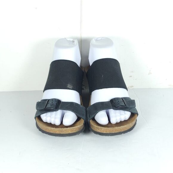 Birkenstock Papillio Women's Della US6 EU37 Black Leather Slip On Wedge Sandals - Picture 3 of 16